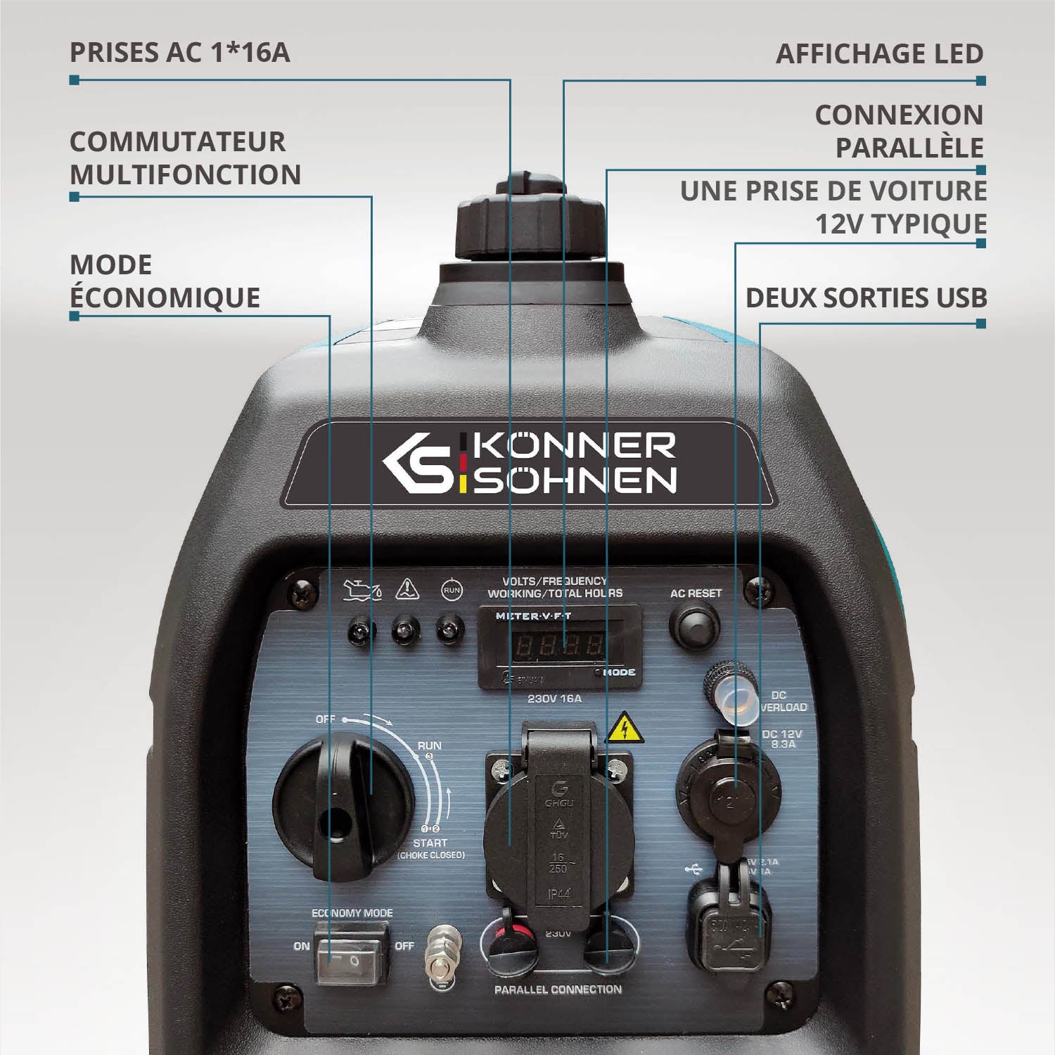 Groupe électrogène-onduleur dans la boîte anti-bruit KS 3100i S Puissance maximale 3.1 kW - 2