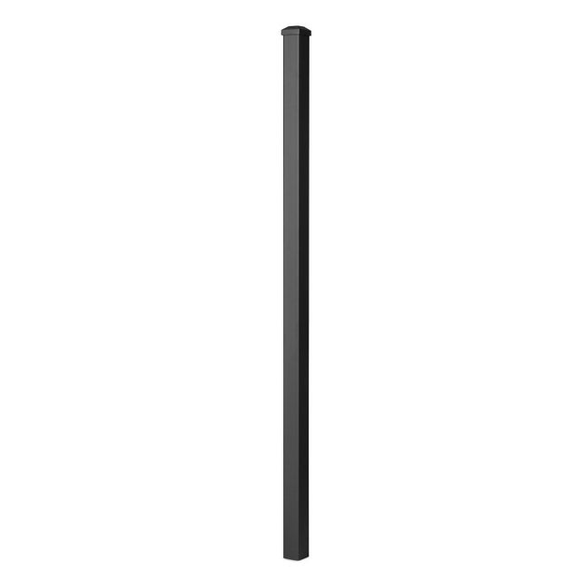 Poteau aluminium tradition style ferronnerie à sceller avec chapeau H 1.36 m Noir