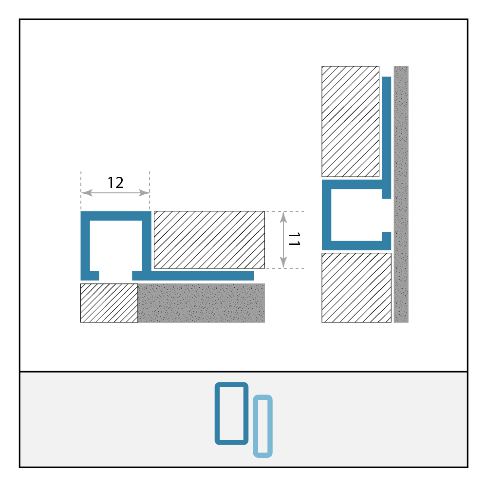 Listel Laqué Mat Greige-Gris L.2,60m x 11mm INTÉRIEUR/EXTÉRIEUR. Profil Carrelage Mural. Aluminium Laqué Mat. Luxury Greige - 3