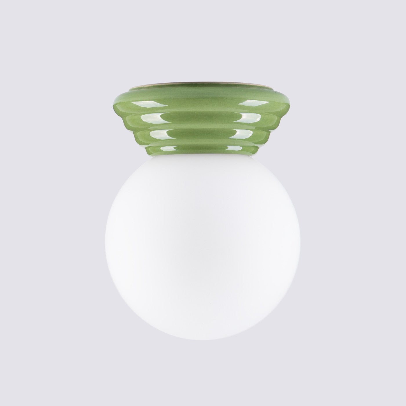 Lampa sufitowa ceramiczna szkliwiona ZORI zielono-biała 1xG9x8W ceramika / gips wym:12x12x16cm IP44 Sollux Lighting - 7