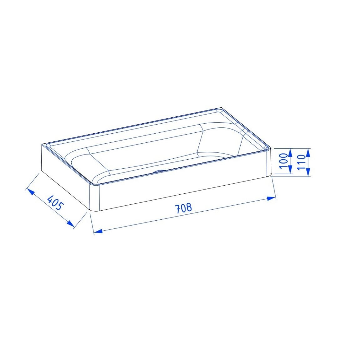 Umywalka wpuszczana MOSS Solid Surface 70 cm biały mat bez o - 2