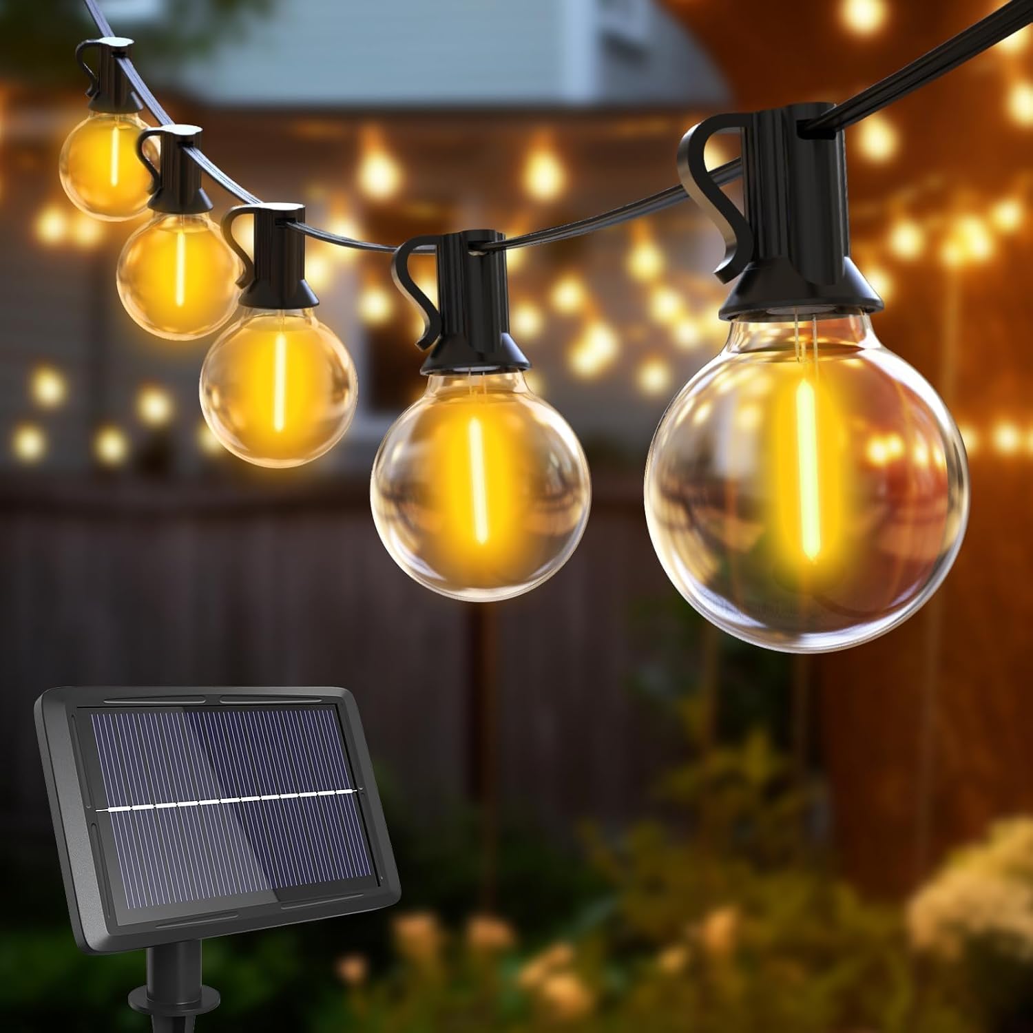 18,3M Zewnętrzna Girlanda Solarna, 30 LED Wodoodporna Girlanda Solarna IP65, 4 Tryby Girlandy Festonowej Zewnętrznej do Ogrodu Tarasu Podwórza
