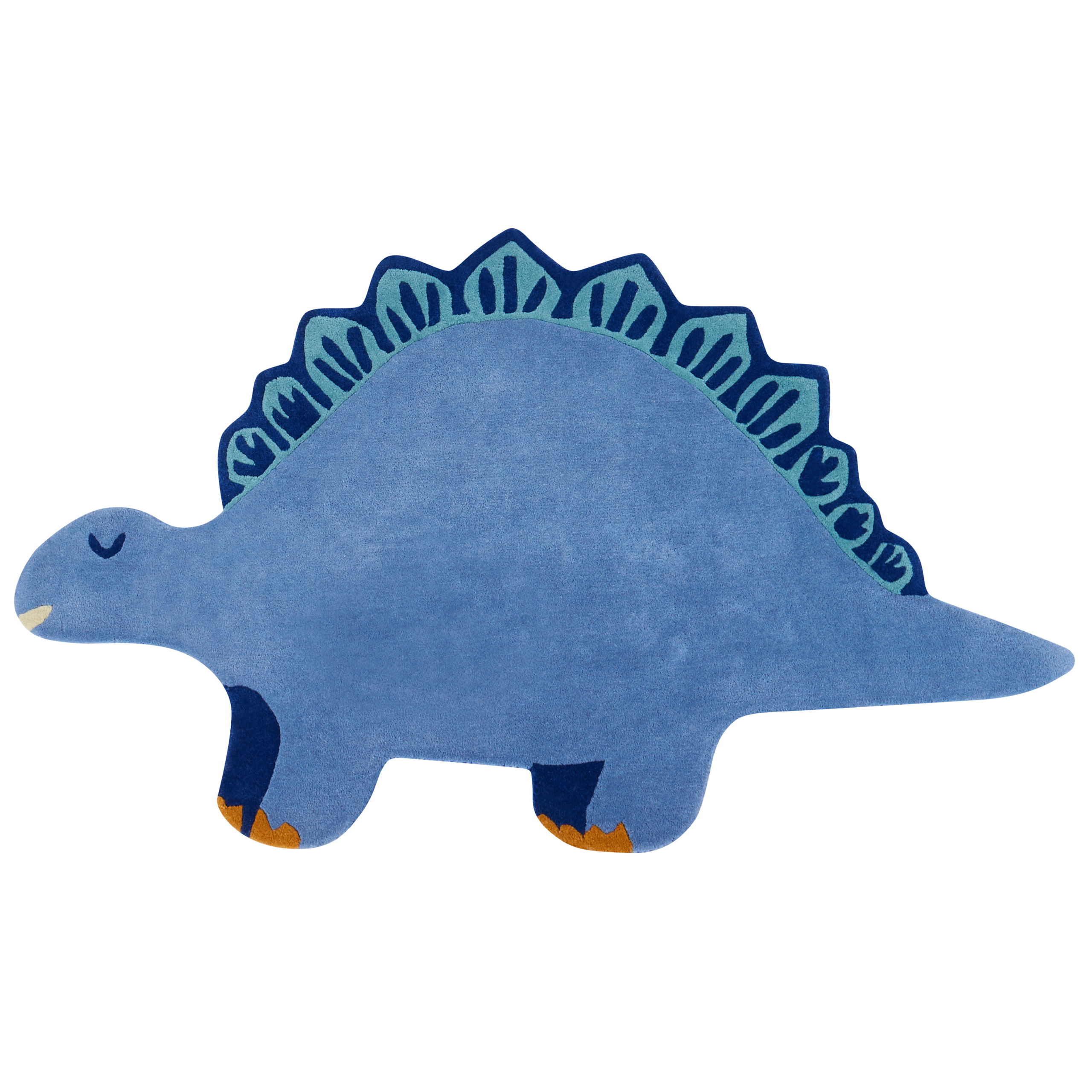 Beliani alfombra infantil de lana azul motivo dinosaurio 100 x 160 cm trex