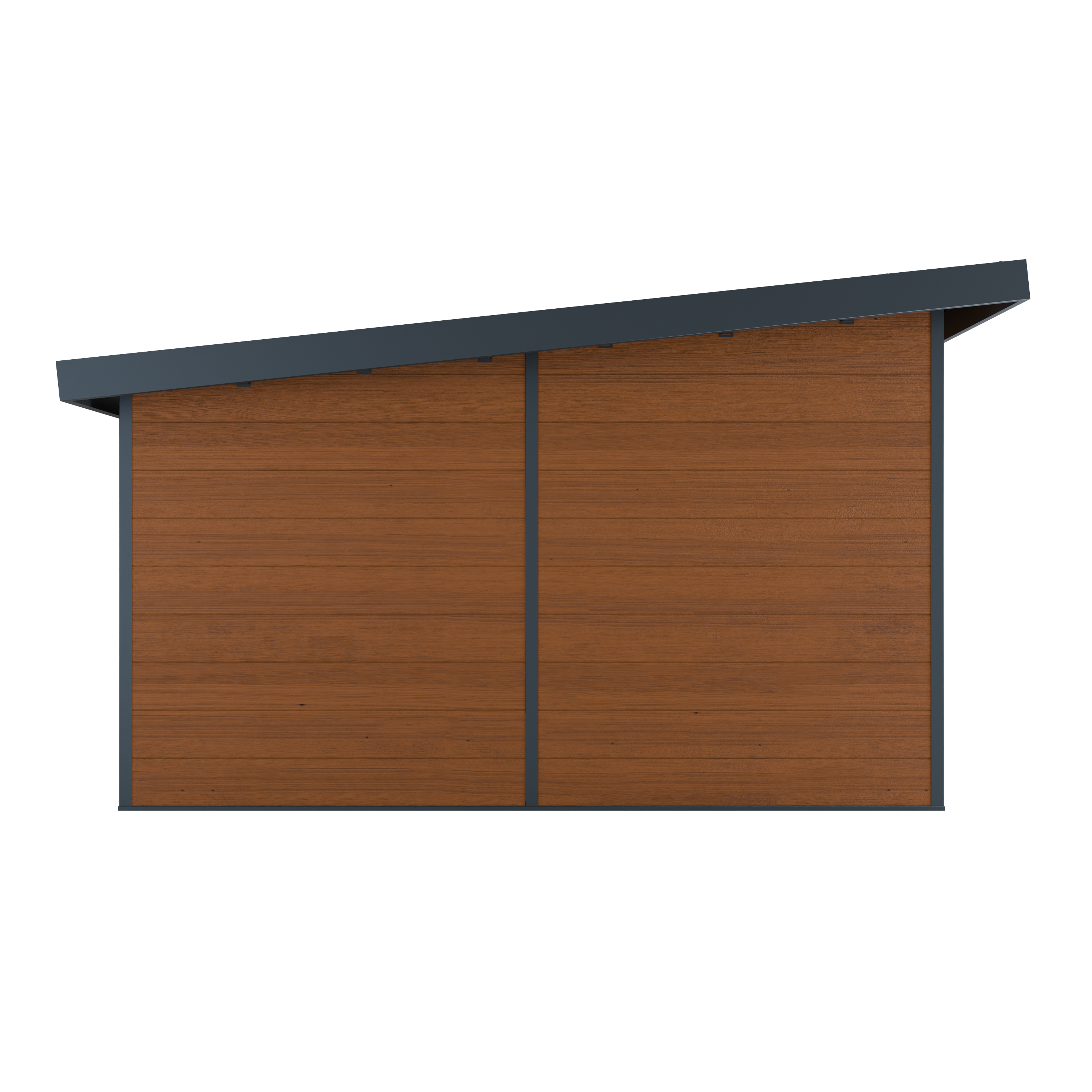 Caseta de madera composite ALMA - 15m² marrón - Grosor de lamas: 28 mm - Caseta de jardín - Rejillas de ventilación - Puerta doble - Canalón - 5