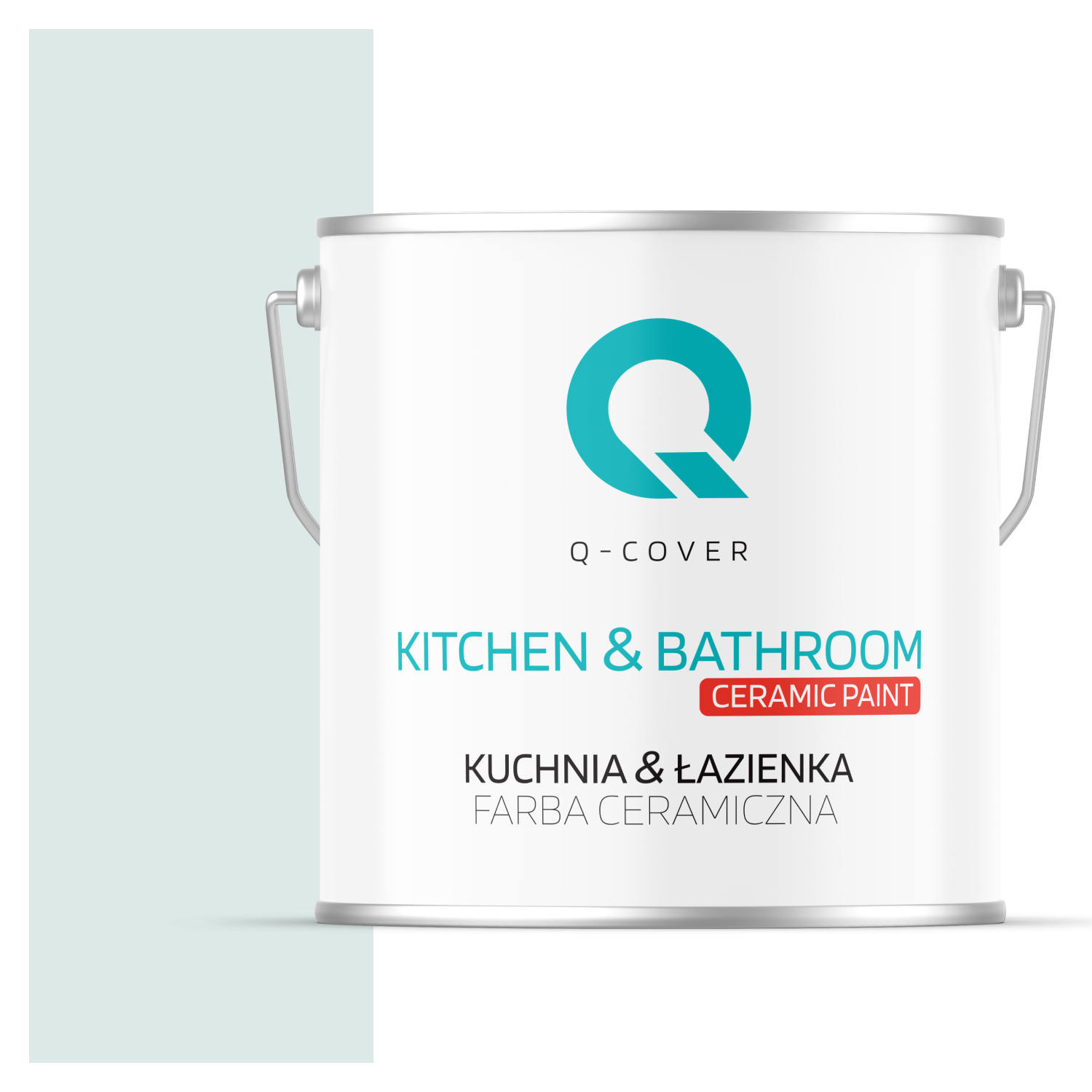 Farba Ceramiczna Kuchnia &amp; Łazienka Q-Cover Biel złamana z turkusowy H1576 Głęboki Mat 5L