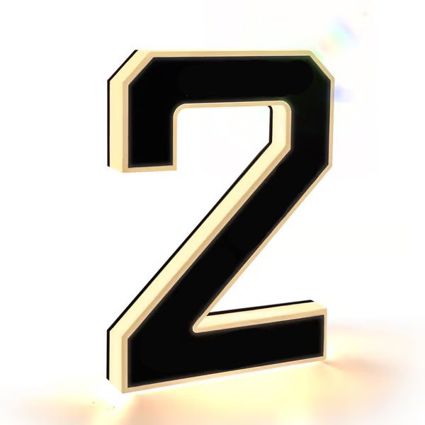Numero civico nero illuminato (2 - Nero, 23 cm) Numero civico esterno illuminato a energia solare per uso esterno impermeabile, numero civico, targa c - 6