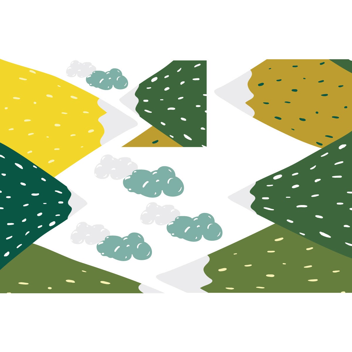Stickers enfant montagnes scandinaves zouka 100 x 150 cm - 4