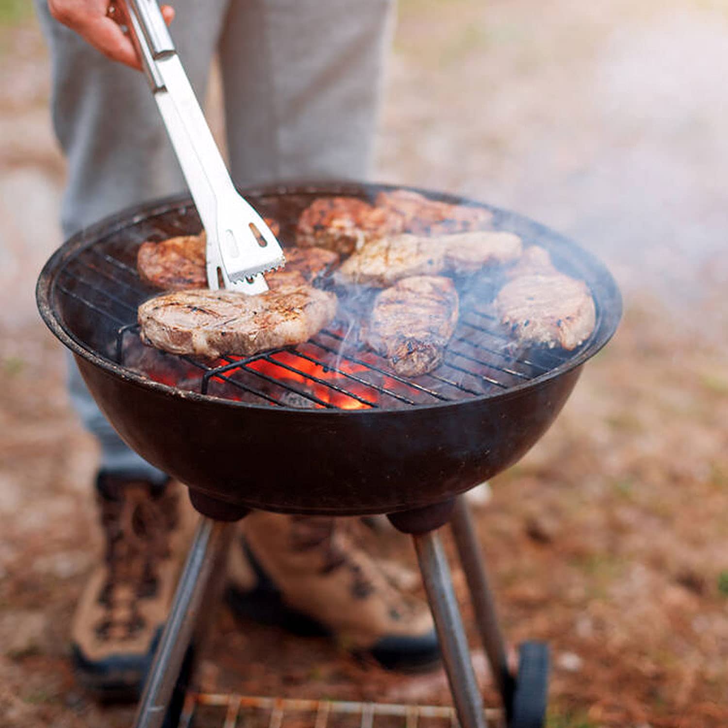 Conjunto profissional de utensílios de churrasco em aço inoxidável para exterior com bolsa de transporte prática (conjunto de 27) - 6