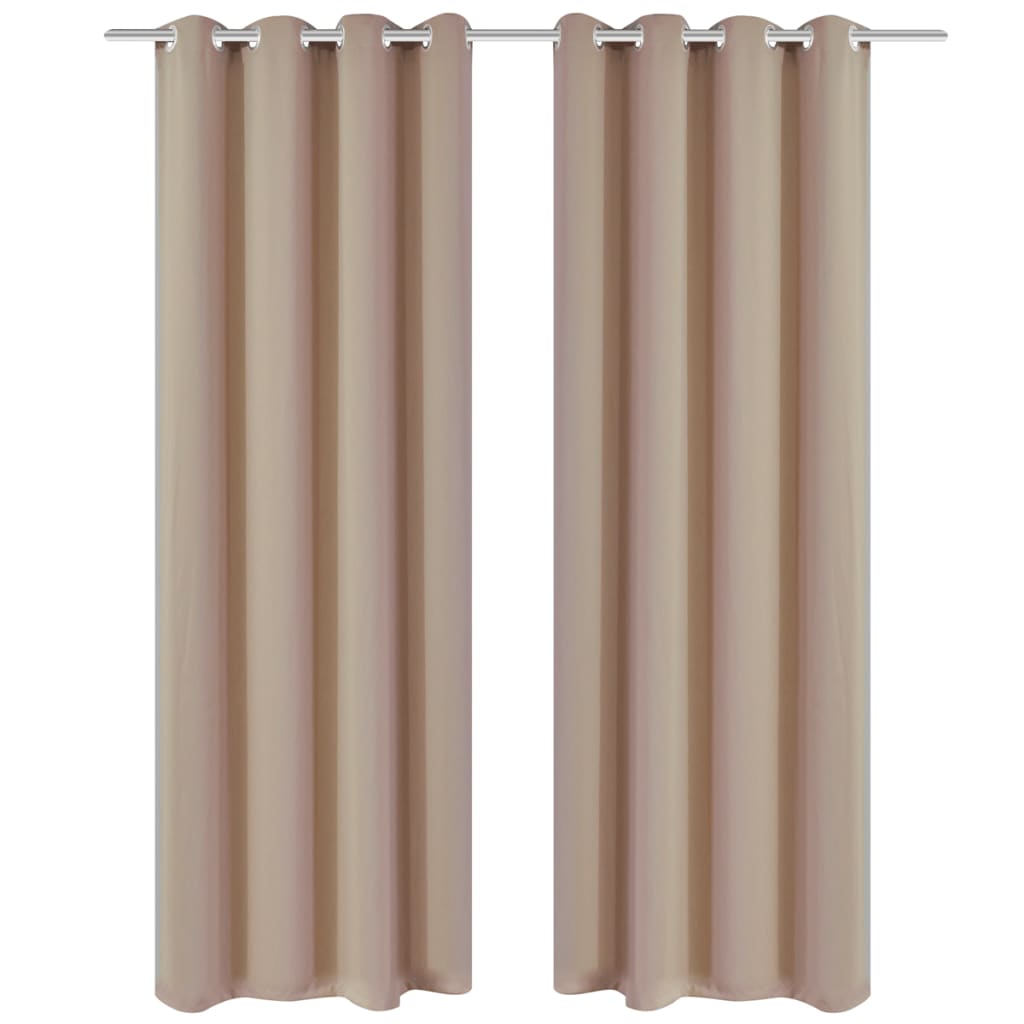 Cortinas opacas 2 uds con ojales de metal 135x175 cm crema cfw65248