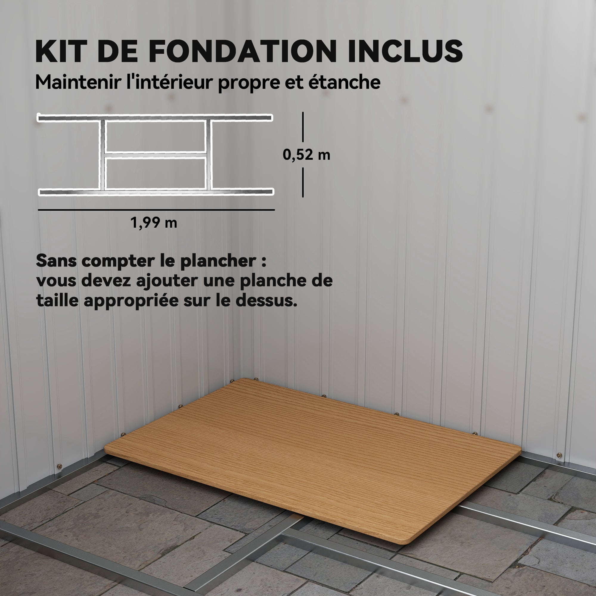 Abri de jardin acier galvanisé Outsunny 2,8 m² - 6
