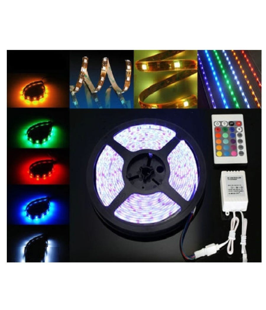 BOBINA STRISCIA STRIP LED 5050 FLESSIBILE 5M 300 LED ADESIVA LUCE