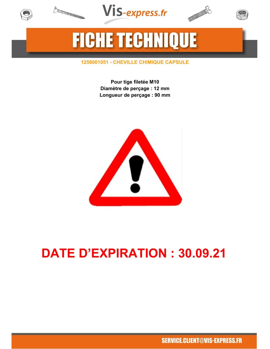 Taco químico cápsula M10 - 2