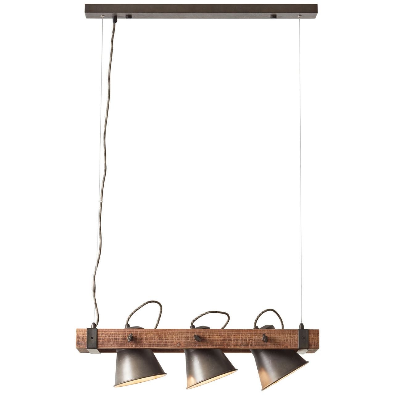 Lampa BRILLIANT, zawieszenie Baker 4-płomienne czarne / kolor drewna, 4x A60, E27, 40W, drewno ze zrównoważonej gospodarki leśnej (FSC) - 7