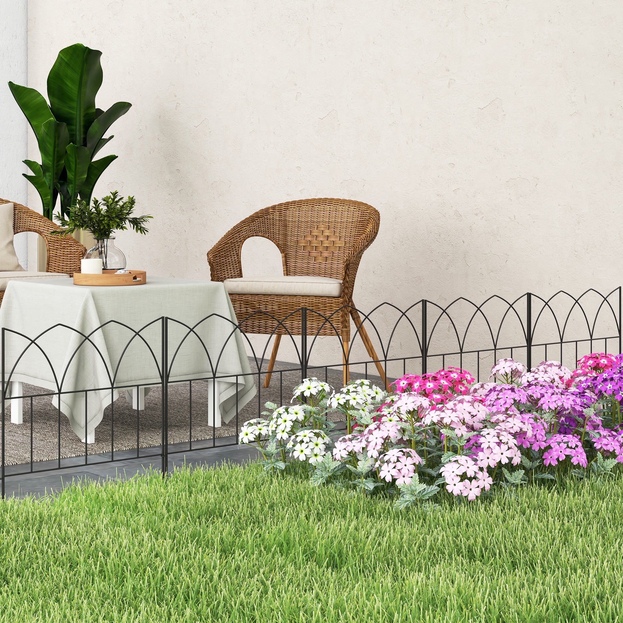 Outsunny Vallas De Jardín Metal 205X45.5 Cm Negro , Leroy Merlin