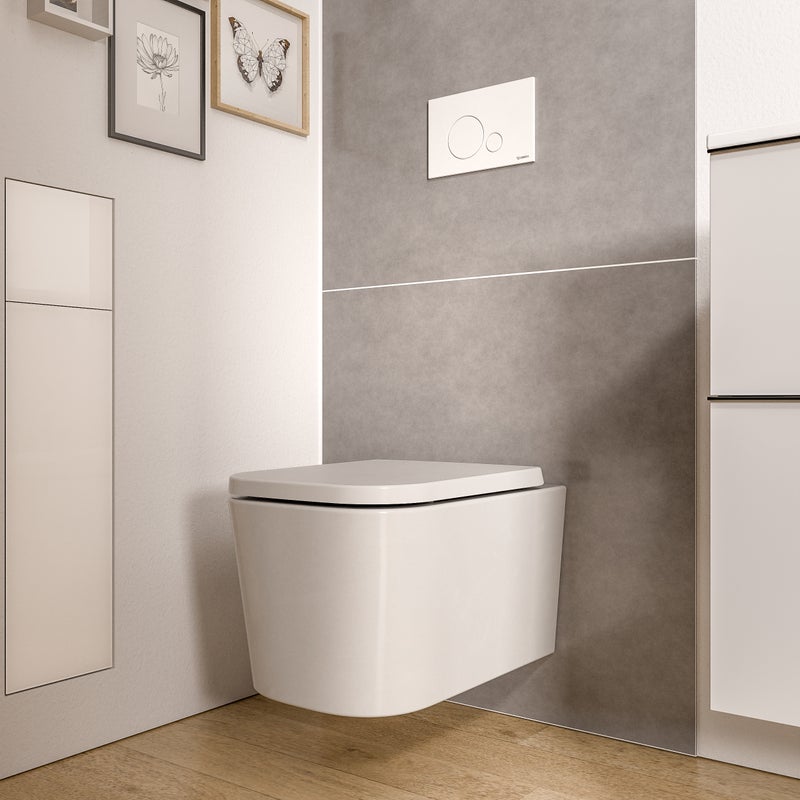 Bernstein Miska WC wisząca LAVOA bez rantu - deska Soft-Close - biały polysk