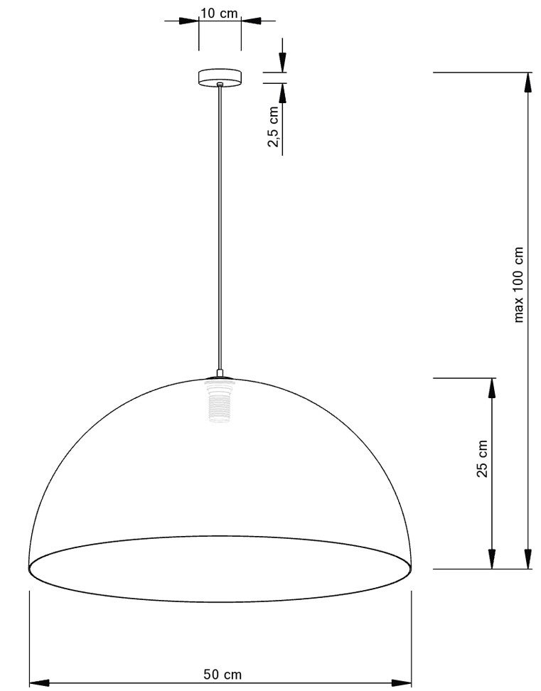 Lampa wisząca Sfera czarna-miedziana 1xE27x15W wym: 100 x 50 x 50 cm metal SIGMA - 2
