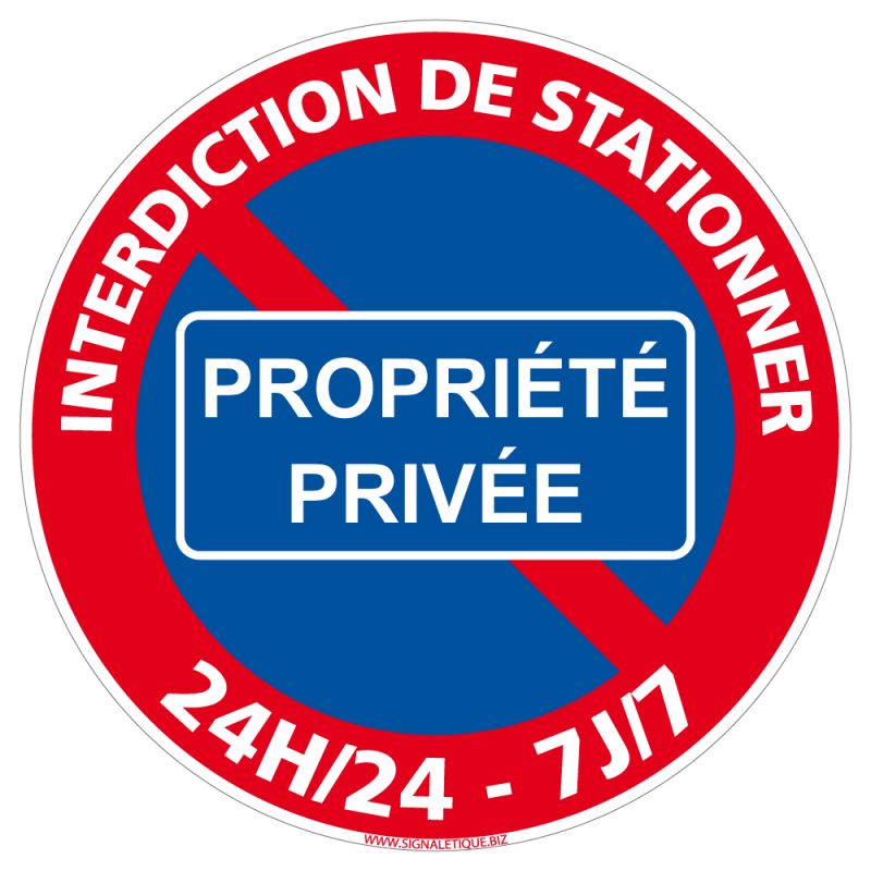 Panneau Interdiction De Stationner Diamètre 240 mm Matière PVC | Leroy ...