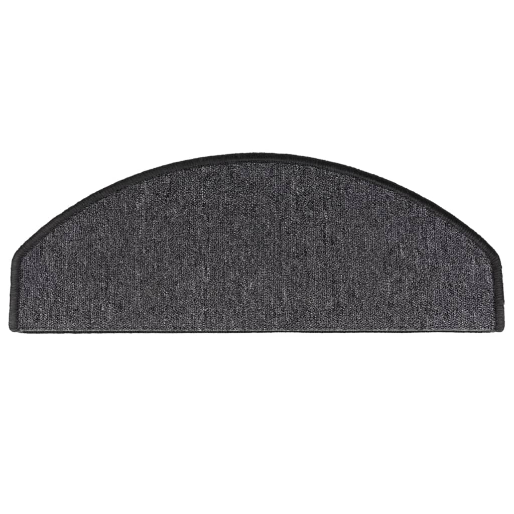 Maison Exclusive - Tappetini per scale 15 pz 65x24x4 cm Antracite Semicircolari Grandi - 6