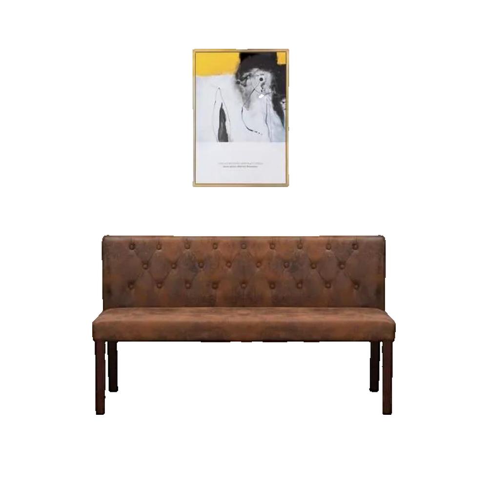 Vidaxl Banco De Piel De Ante Artificial 148,5 Cm Marrón , Leroy Merlin