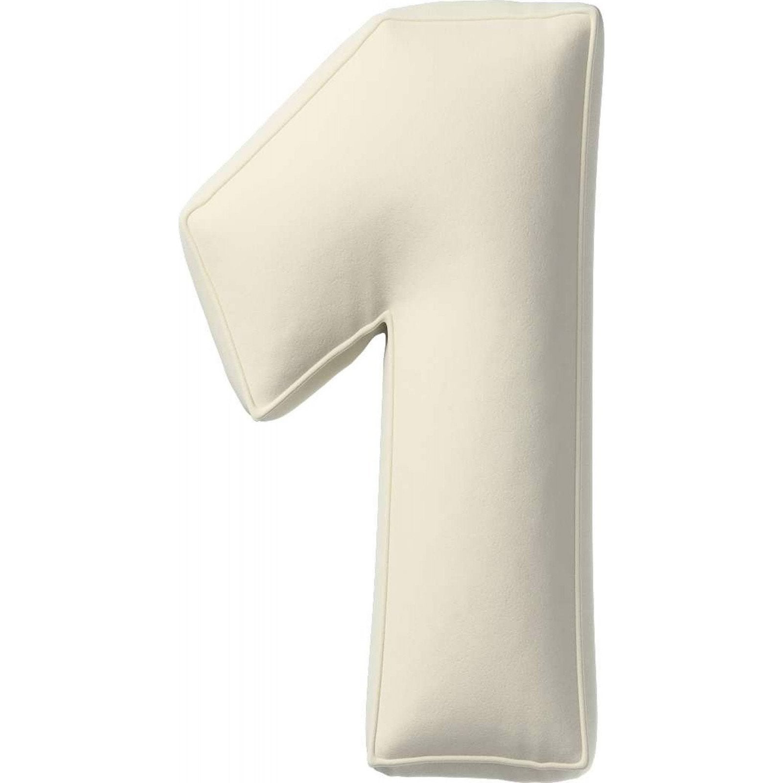Coussin en velours chiffre 1 25 x 10 x 40 cm blanc cr me leroy merlin