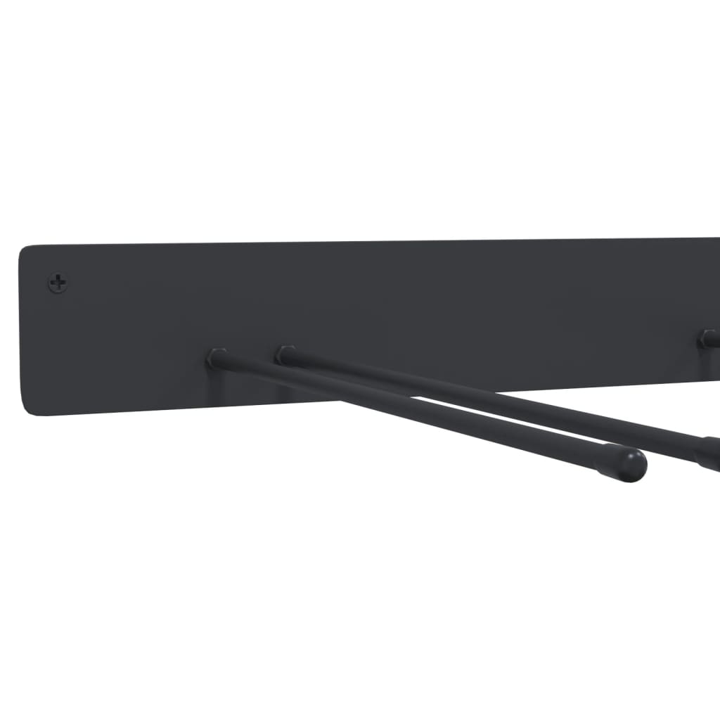 Suportes de parede p/ ferramentas de jardim 8 pcs aço preto vidaXL - 9