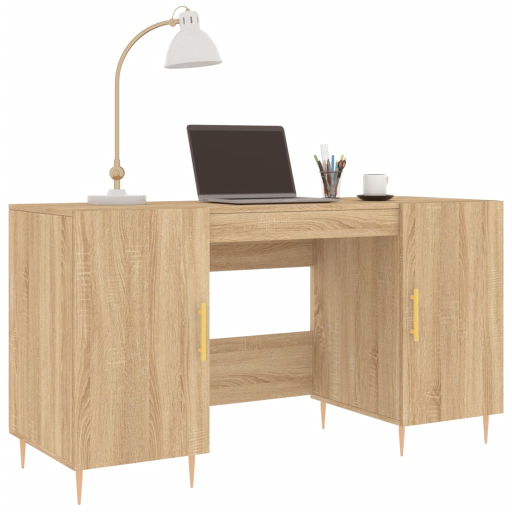 Bureau，Table de travail，Table d'étude chêne sonoma 140x50x75 cm bois d'ingénierie CWV53729 - 3