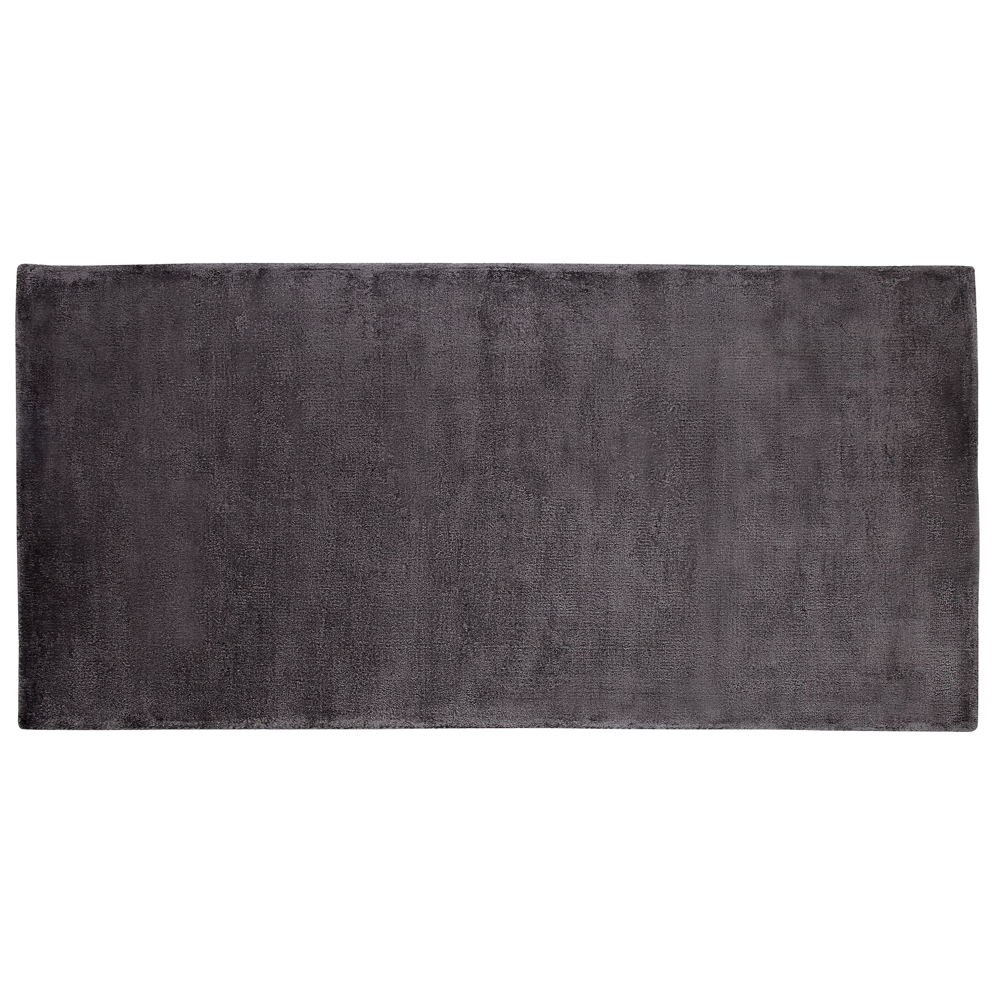 Beliani alfombra de viscosa gris oscuro 80 x 150 cm gesi ii