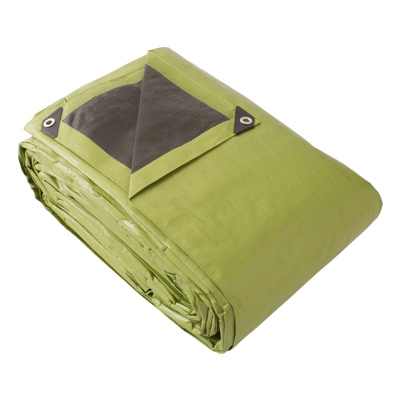 GENERIC - Plandeka ochronna - Plandeka z oczkami - Dwustronna - Wodoodporna - Odporna na rozdarcie - Z oczkami - Polietylen - 600x1000 cm - 240 g/m² -