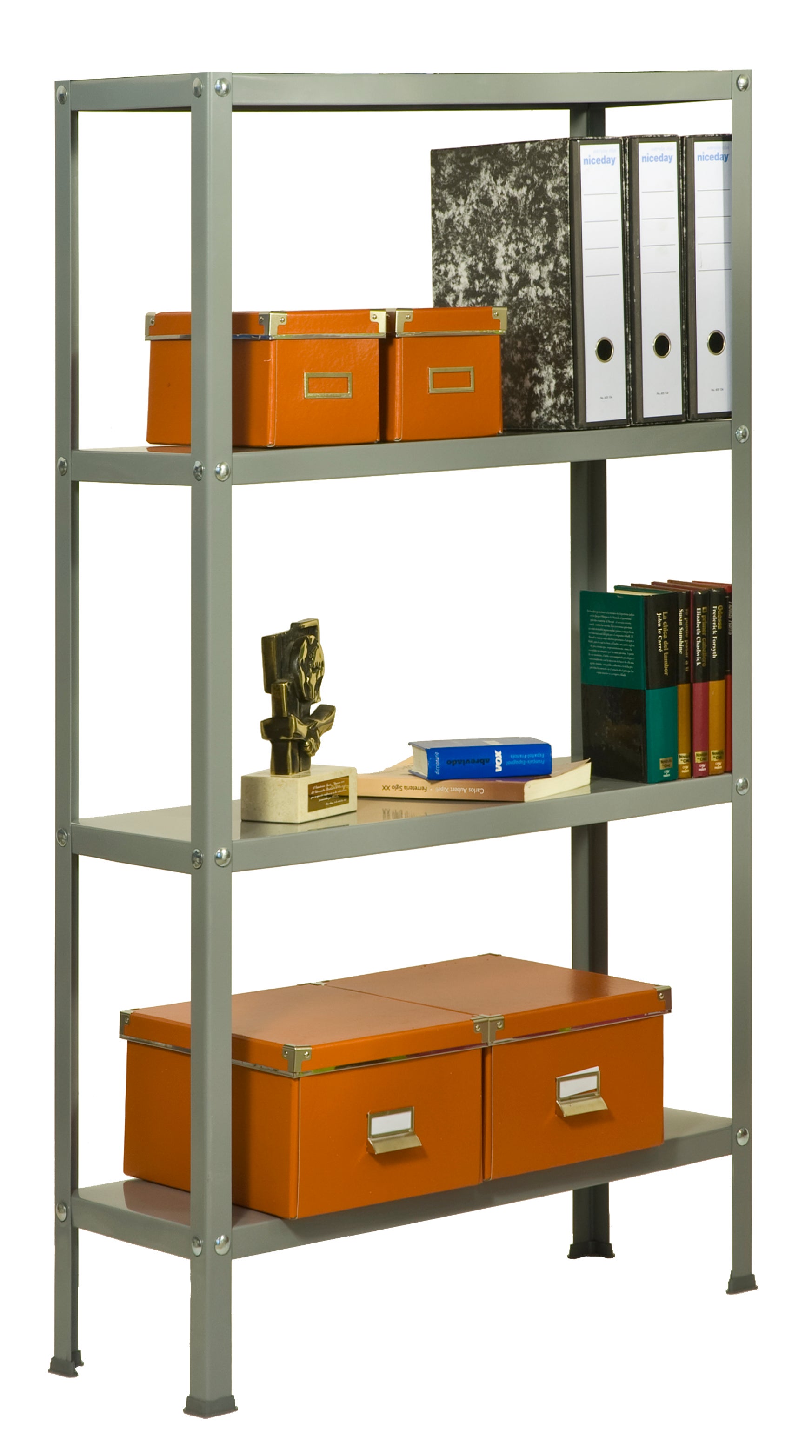 SIMON HOME étagère en métal avec vis avec 4 étagères (160x80x30cm) GRIS - 4