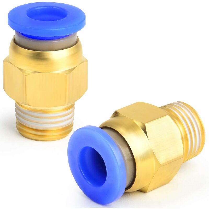 2 szt. 6 mm średnicy zewnętrznej rury x 1/8 BSP męski prosty, wciskany łącznik (PC6-01)