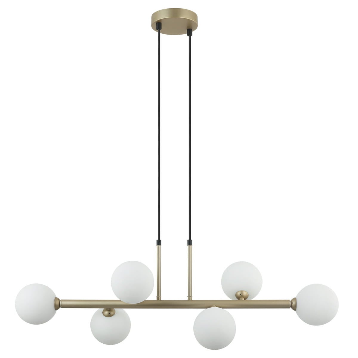 Lampa wisząca Olbia złoto-czarna-biała 6xG9x25W szklane kule wym: 88 x 92 x 27 cm szkło Italux