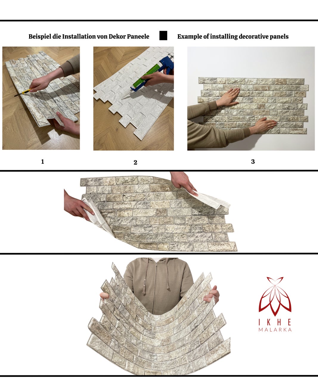 10 pièces / 4m² 3D PVC pierre aspect panneaux muraux revêtement mural panneaux de plafond PVC revêtement carreaux imitation Brick Stone Beige - 5