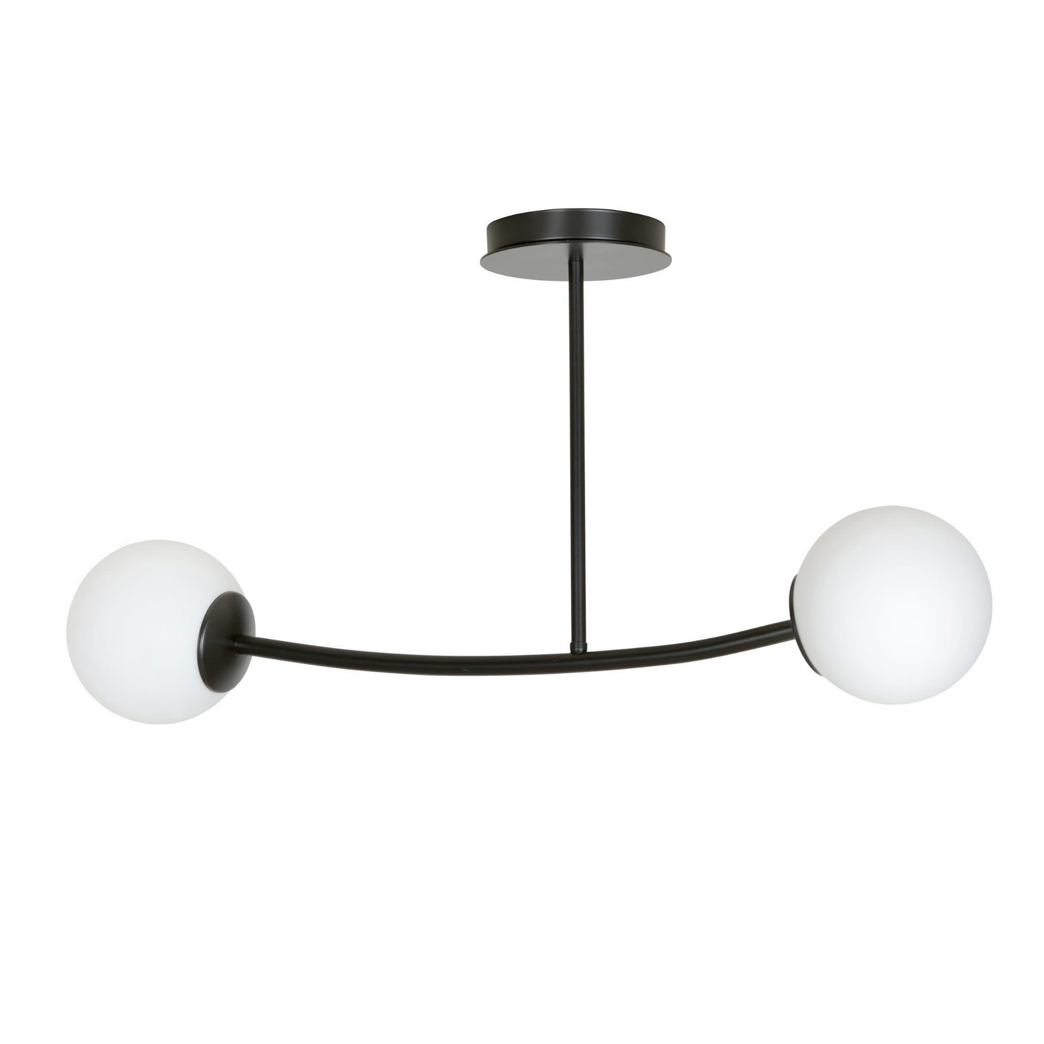Lampa sufitowa Halldor czarno-biała 2xE14x40W wym: 41 x 81 cm szkło Emibig