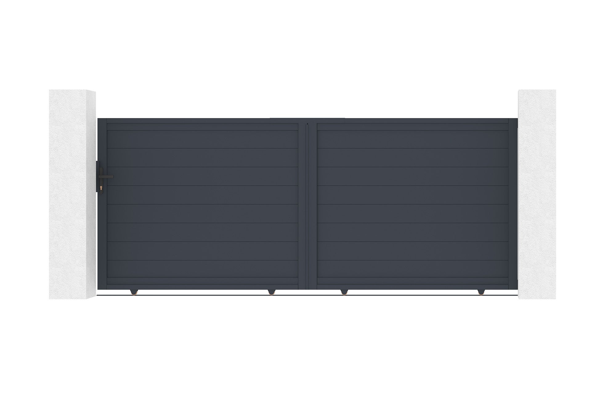 Brama przesuwna EIGER 3,5 m, wysokość 160 cm, szare aluminium