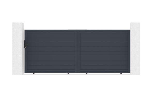 Portail coulissant 3,5m EIGER H.160cm aluminium gris