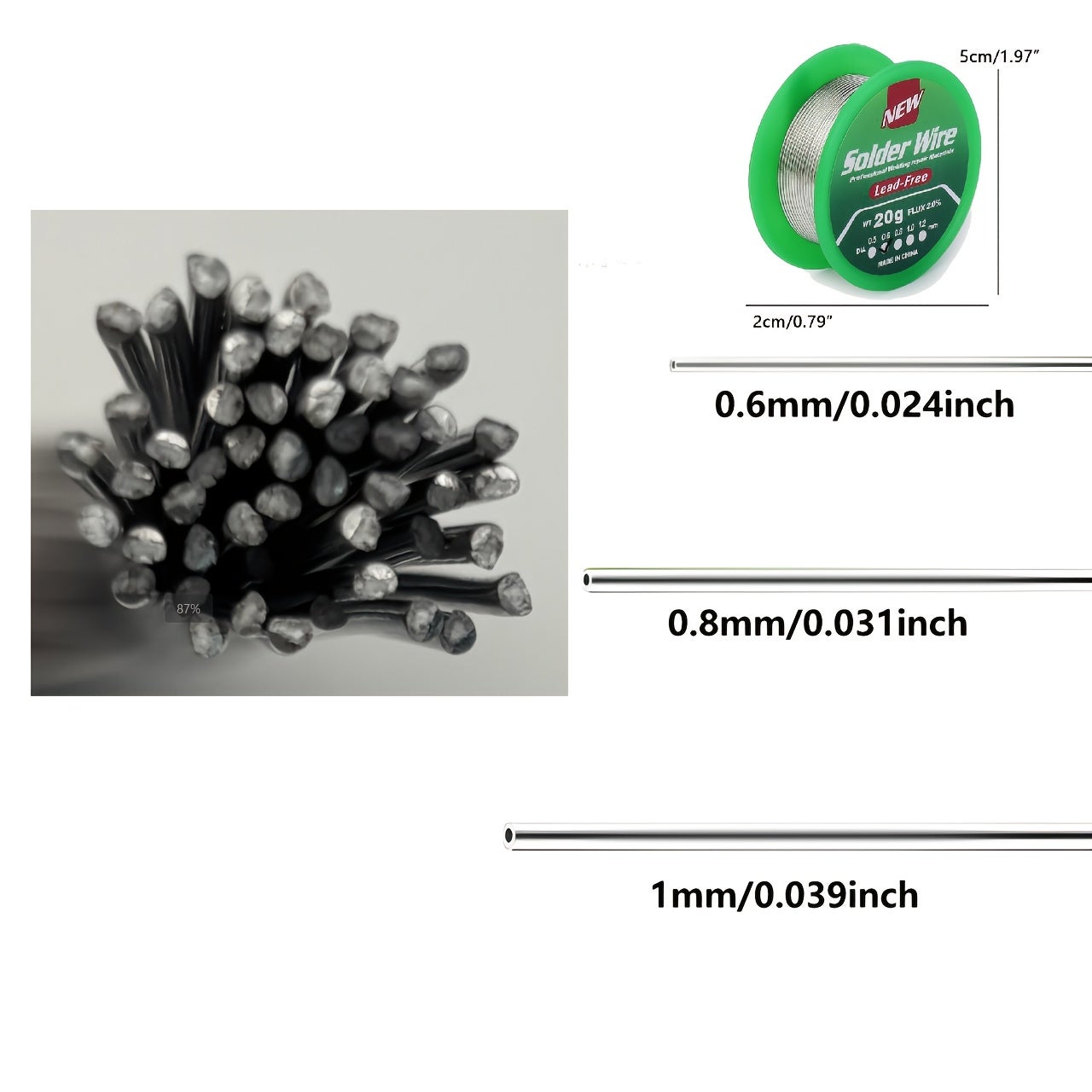 Stagno Per Saldatura Senza Piombo 1,0 Mm Con Anima In Colofonia – Bobina 20g Per Riparazioni Elettroniche Fai Da Te