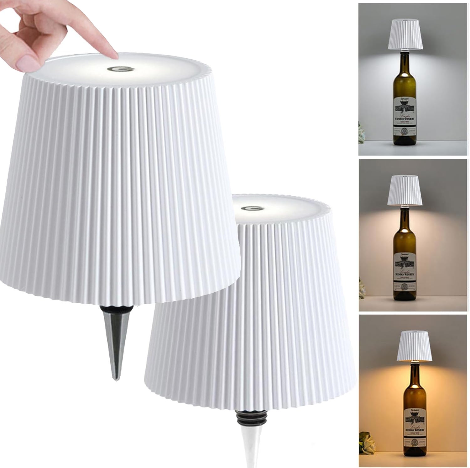 Lampada LED Per Bottiglie Ricaricabile - Luce Da Tavolo Touch Senza Fili, Impermeabile IP54, Nero - Foto 11