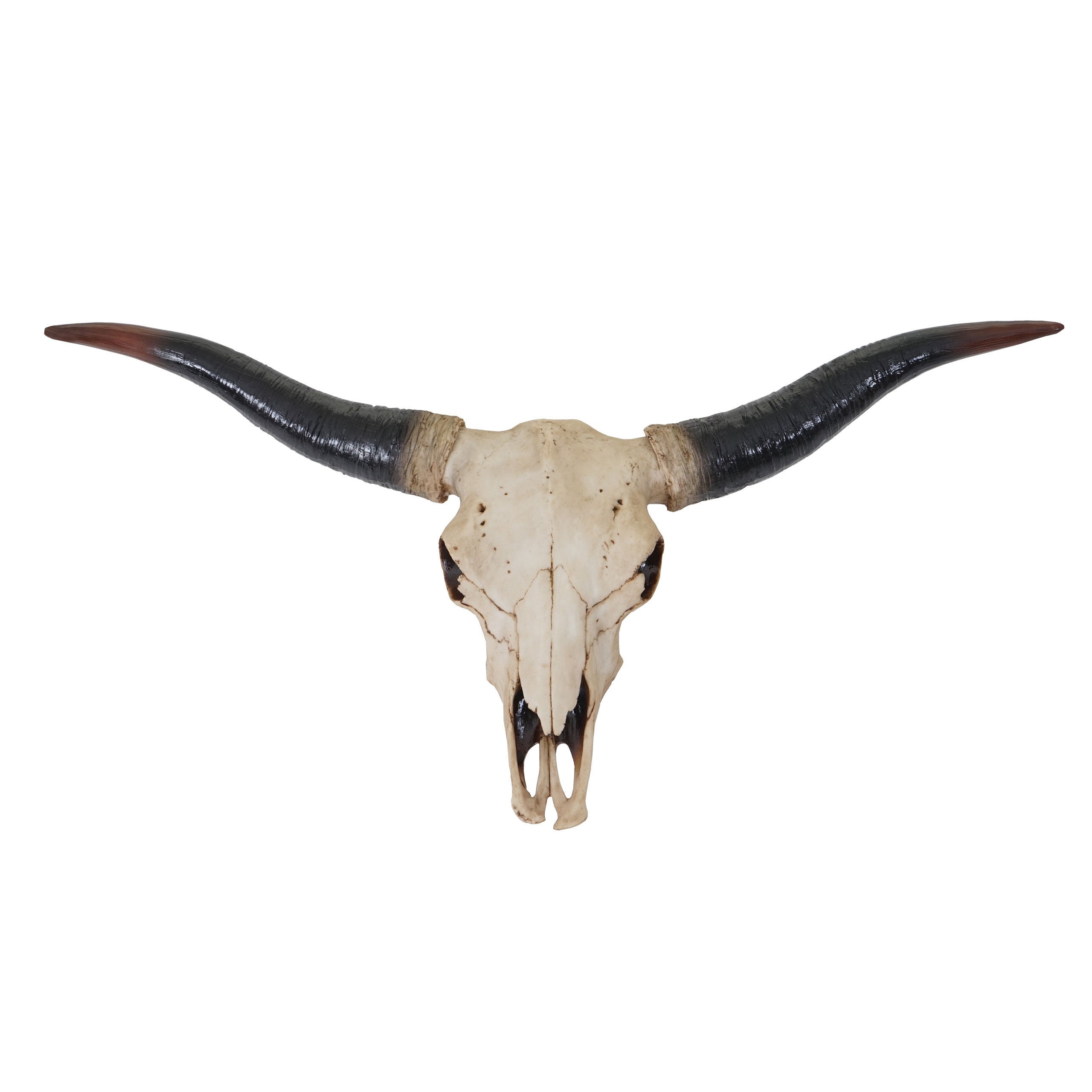 Decoración de pared cabeza de toro trofeo longhorn de 75 cm en poliresina interior/exterior natural 04_0002852
