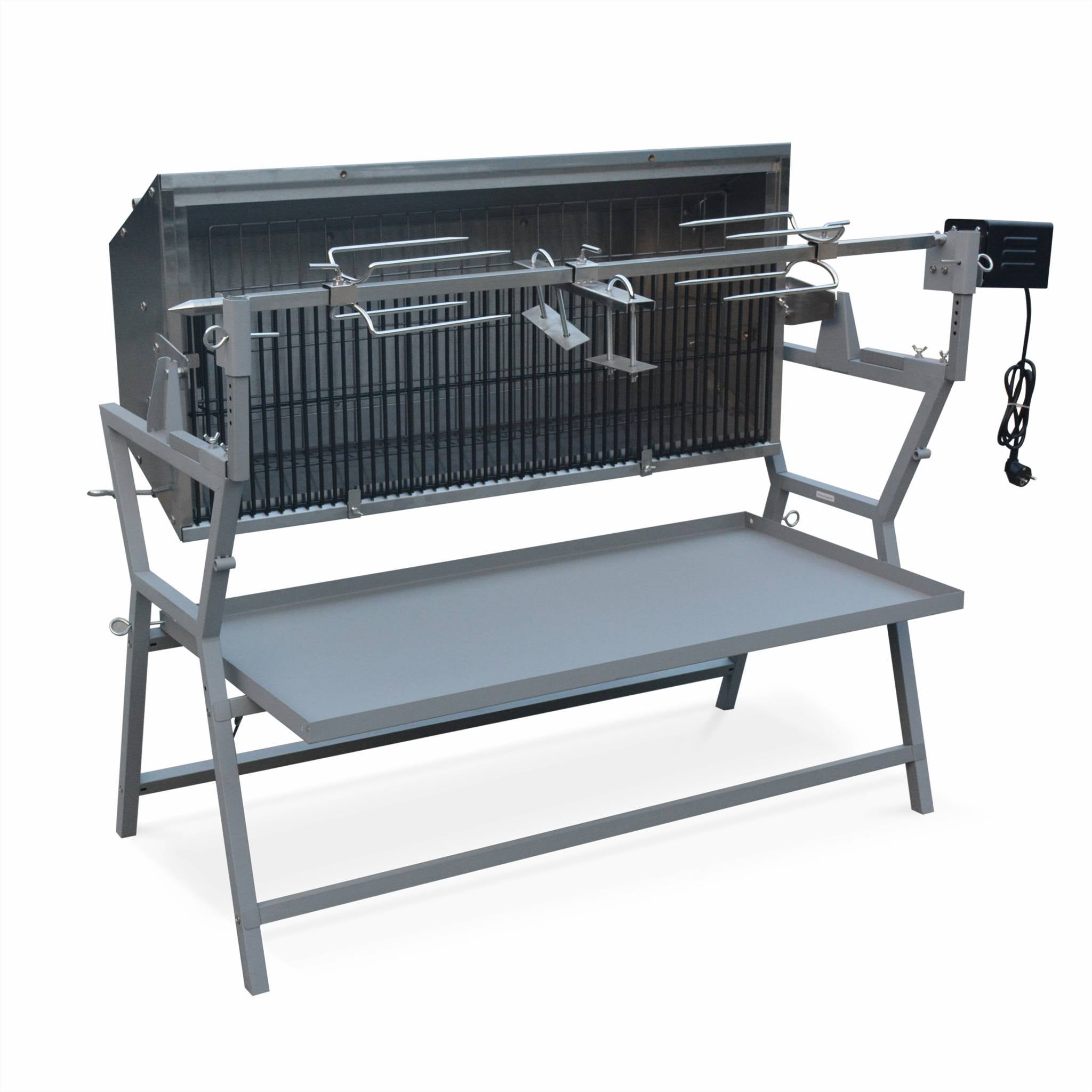 Rôtissoire électrique inclinable - Mathurin Inox - Tournebroche. barbecue au charbon de bois à moteur pour grillades réceptions - 3