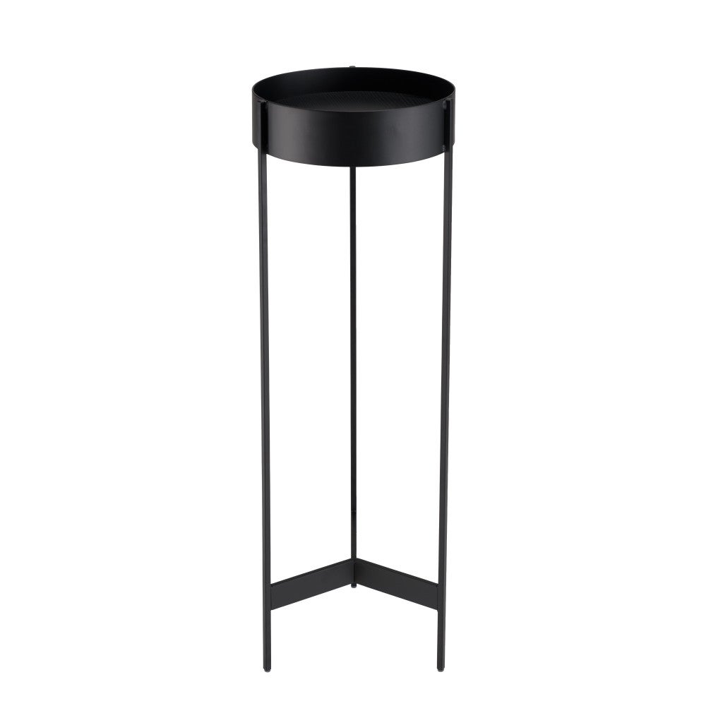 DALY - Sellette en bois ronde / porte plantes GM noire piètement métal - 3