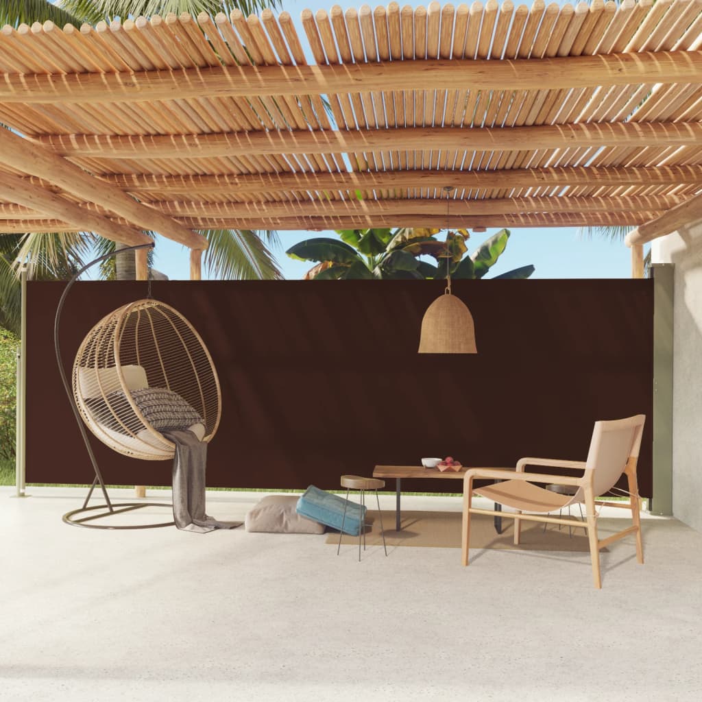 Maison exclusive - toldo lateral retráctil de jardín marrón 180x600 cm