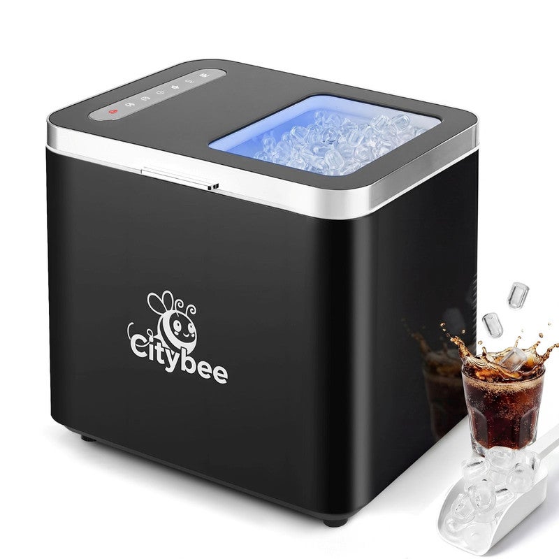 Máquina de hielo automática y rápida nettlife, 9 cubitos de hielo en 6-8 min, 12-15 kg/24 h, autolimpiante, compacta y portátil para cocina, oficina