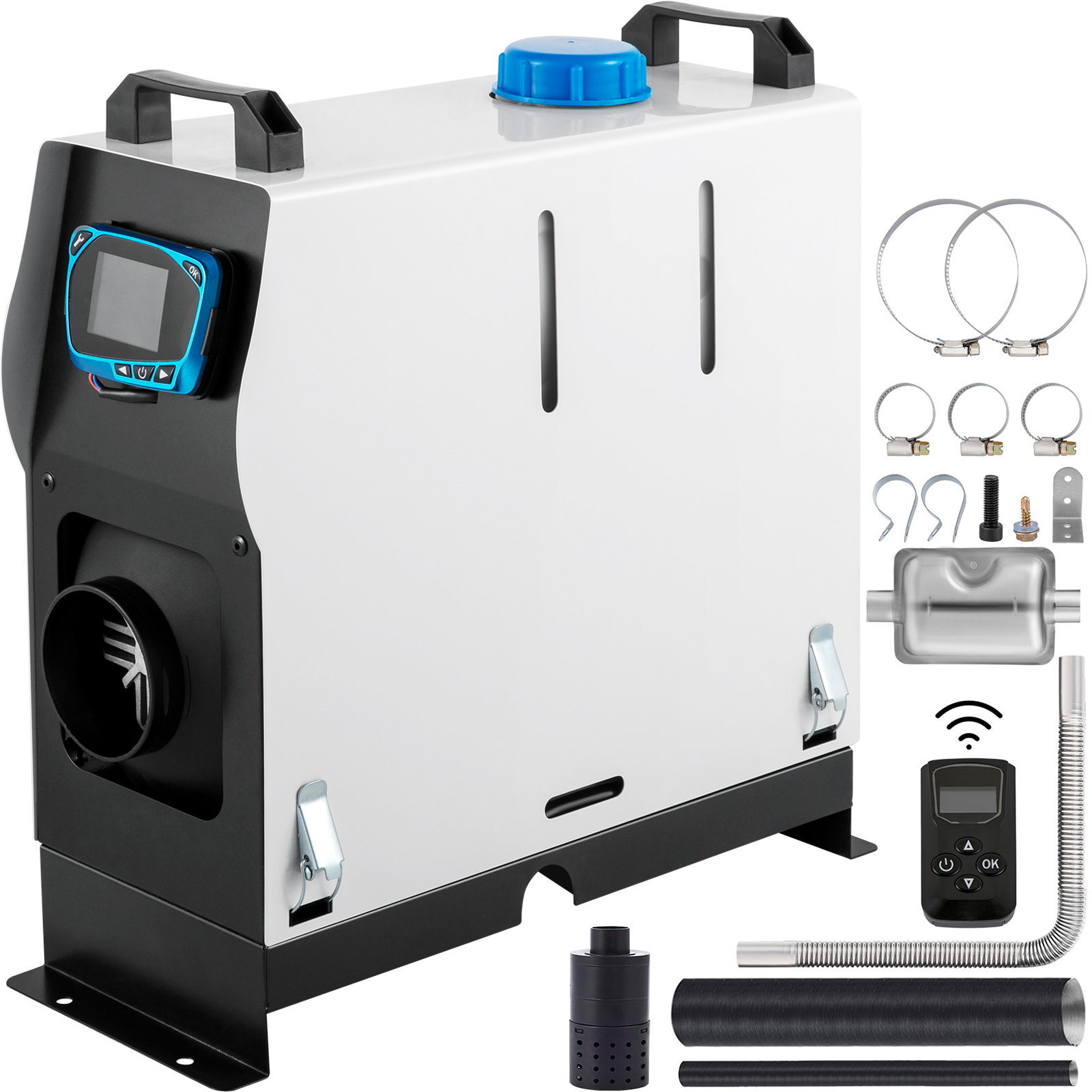 12V nagrzewnica powietrza na olej napędowy, nagrzewnica postojowa, nagrzewnica do ciężarówek 8KW wszystko w jednym przełącznik ekranu LCD, kolor VEVOR