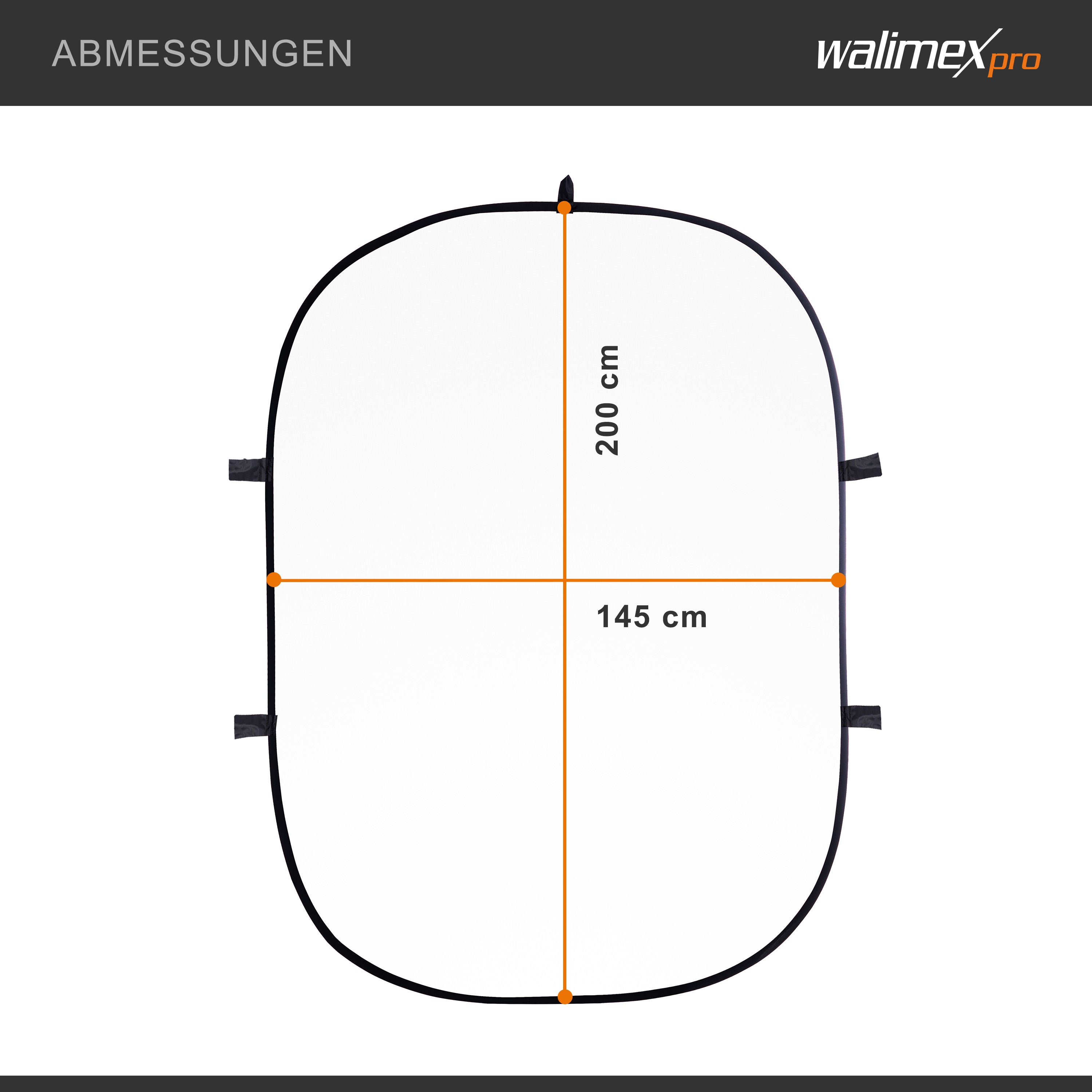 Fond pliable 2 en 1 noir/blanc 150 x 200 cm, fond photo robuste avec cadre stable, fond pliable pour studio photo avec sac de Walimex pro - 4