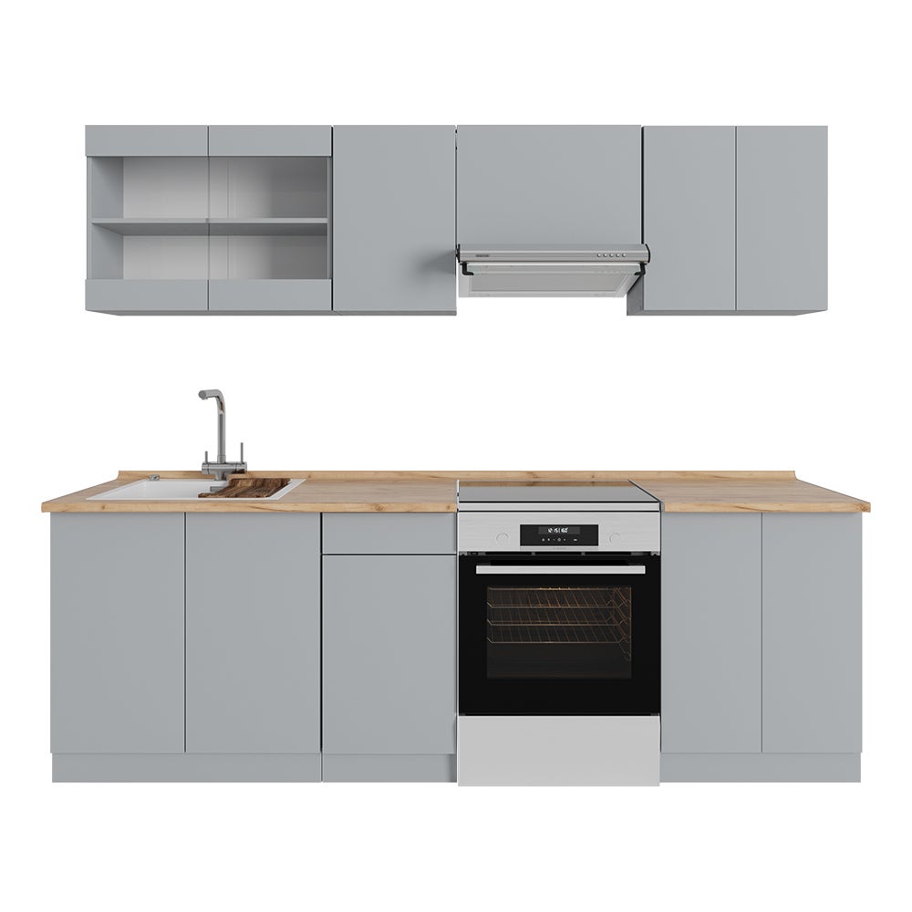 Vicco Szafka kuchenna R-Line, Szary, 240 cm , BP Dąb