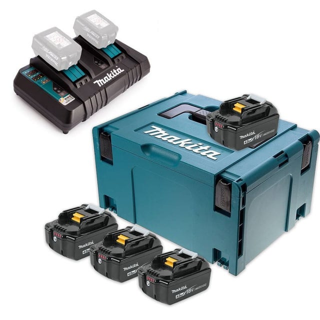 Pack énergie 18 V Li-Ion (4x4,0 Ah) avec chargeur double dans MAKPAC - MAKITA 197503-4