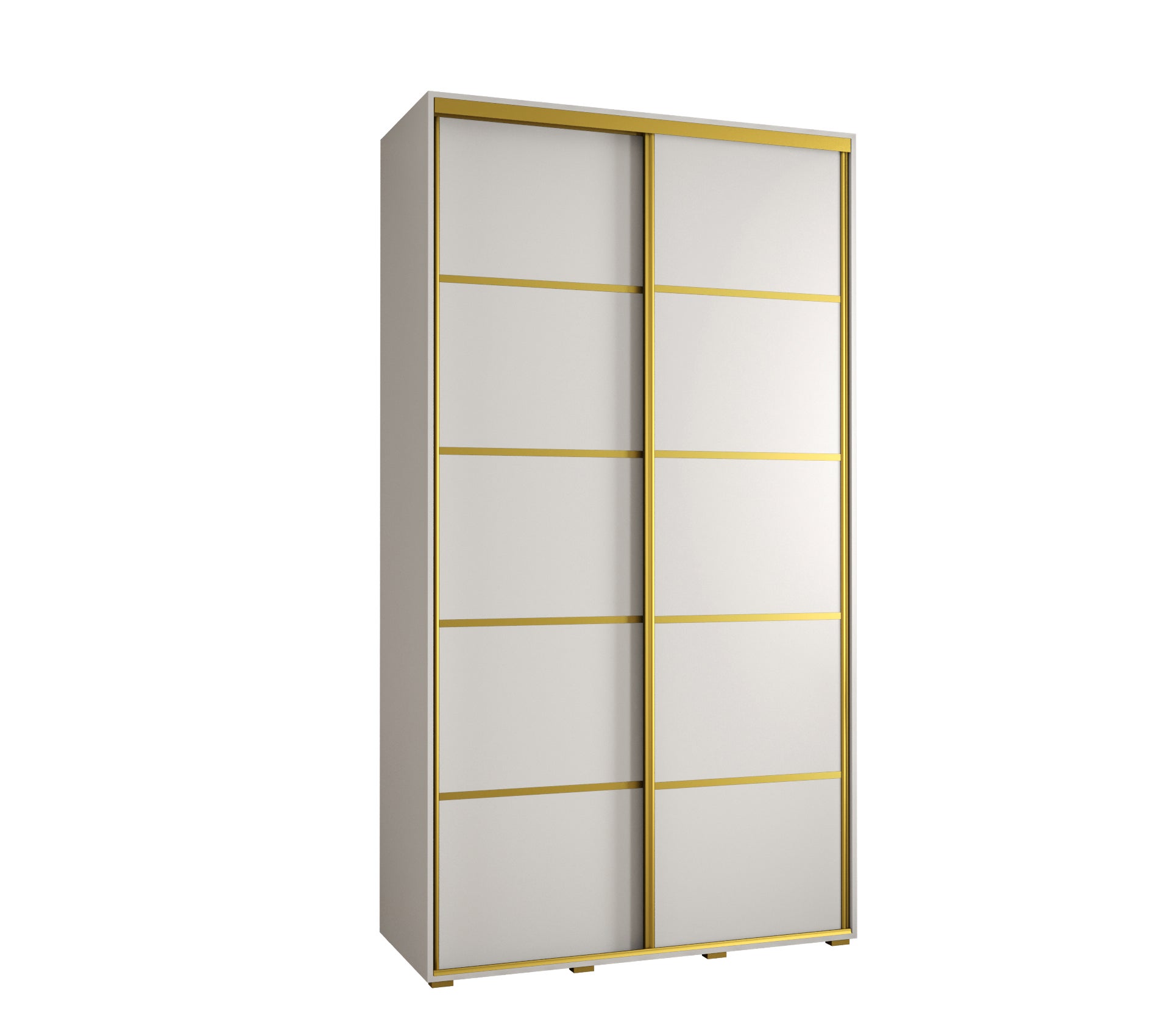 Szafa przesuwna wysoka Davos 4 130 x 60 x 235,2 cm biały + biały + u. złoty - Abiks Meble
