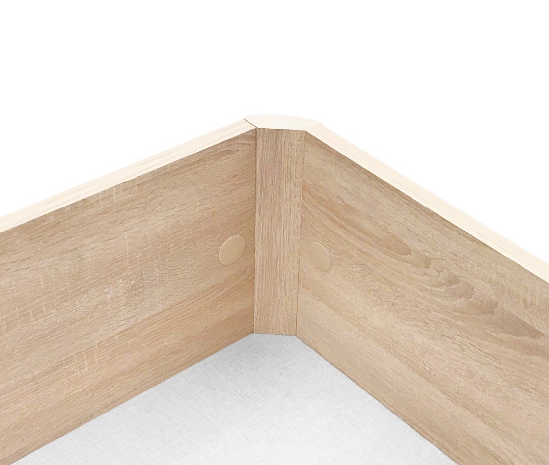 DORMIDAN - Canape Abatible de Gran Capacidad con esquinas Redondeadas , Base tapizada 3D transpirable + 4 válvulas aireación, 105x190cm Roble - 3
