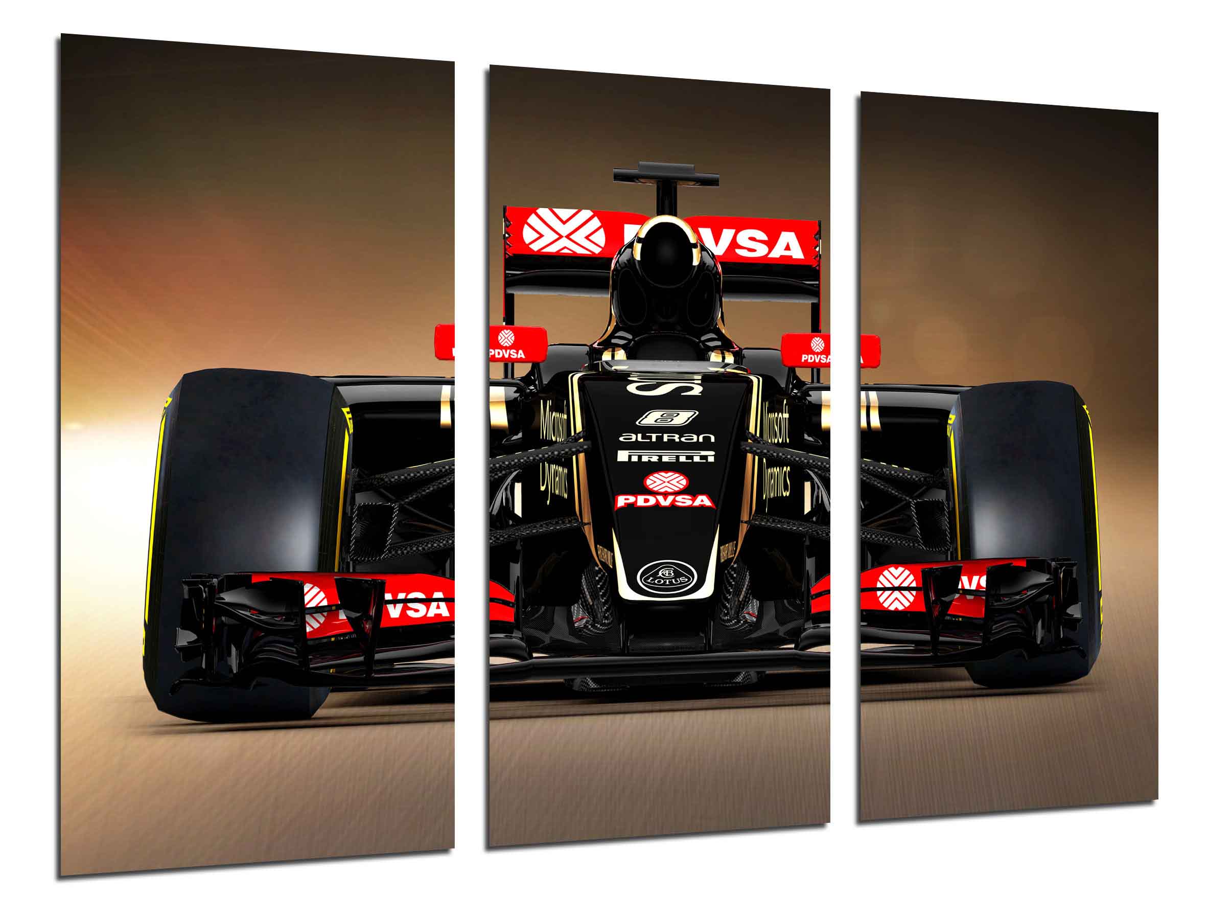 Tableau Photo Moderne Voiture Formule 1 Renault RS18 - Carlos Sainz Nico Hulkenberg 165x62cm