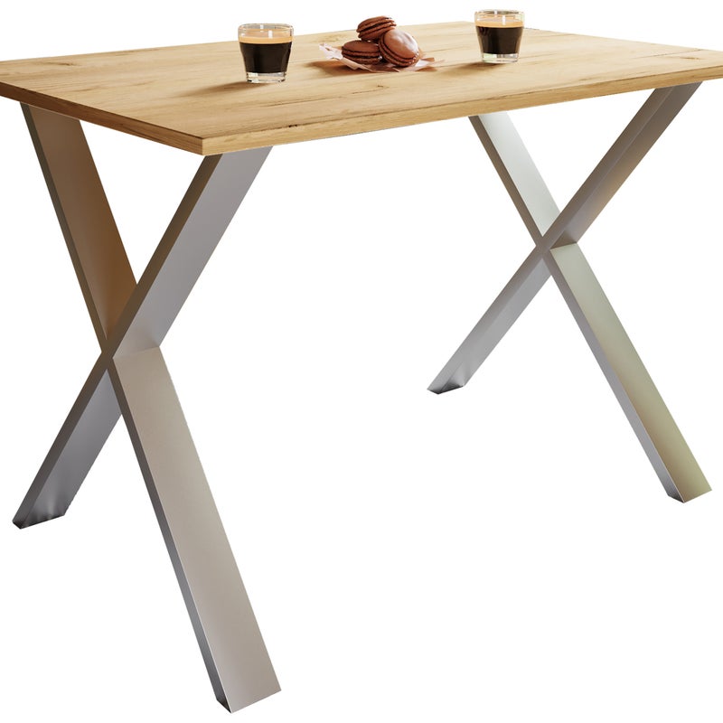 Stół do jadalni Xona Srebro / Dąb miodowy W. 76 x S. 140 x G. 50 cm